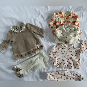 Baby Girl Fall/Thanksgiving Bundle 6 pieces (assorted brands) size 0-3 month